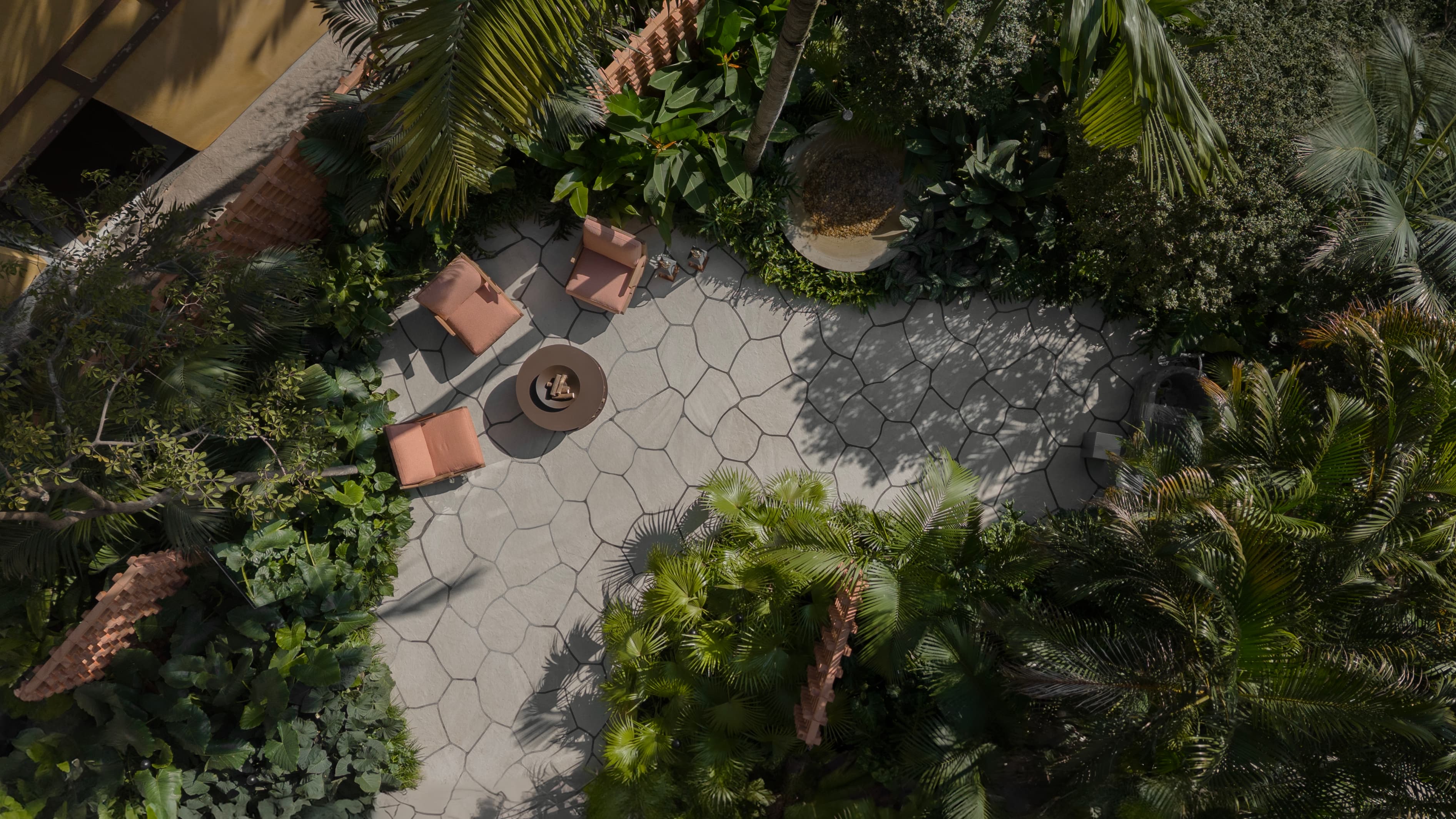 Vista aérea de jardim projetado pela MUSGO